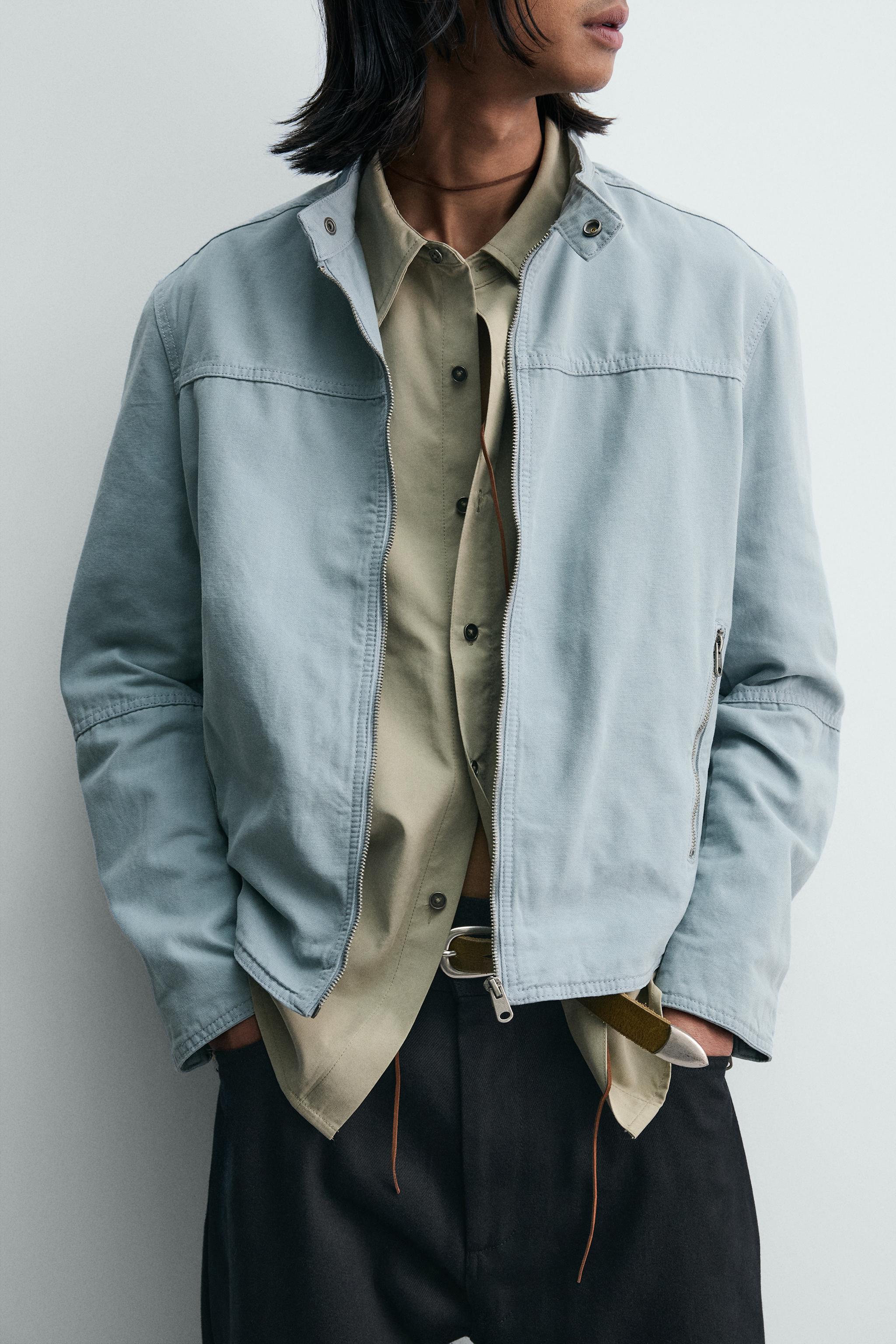BLOUSON COUPE DÉCONTRACTÉE EN COTON LAVÉ